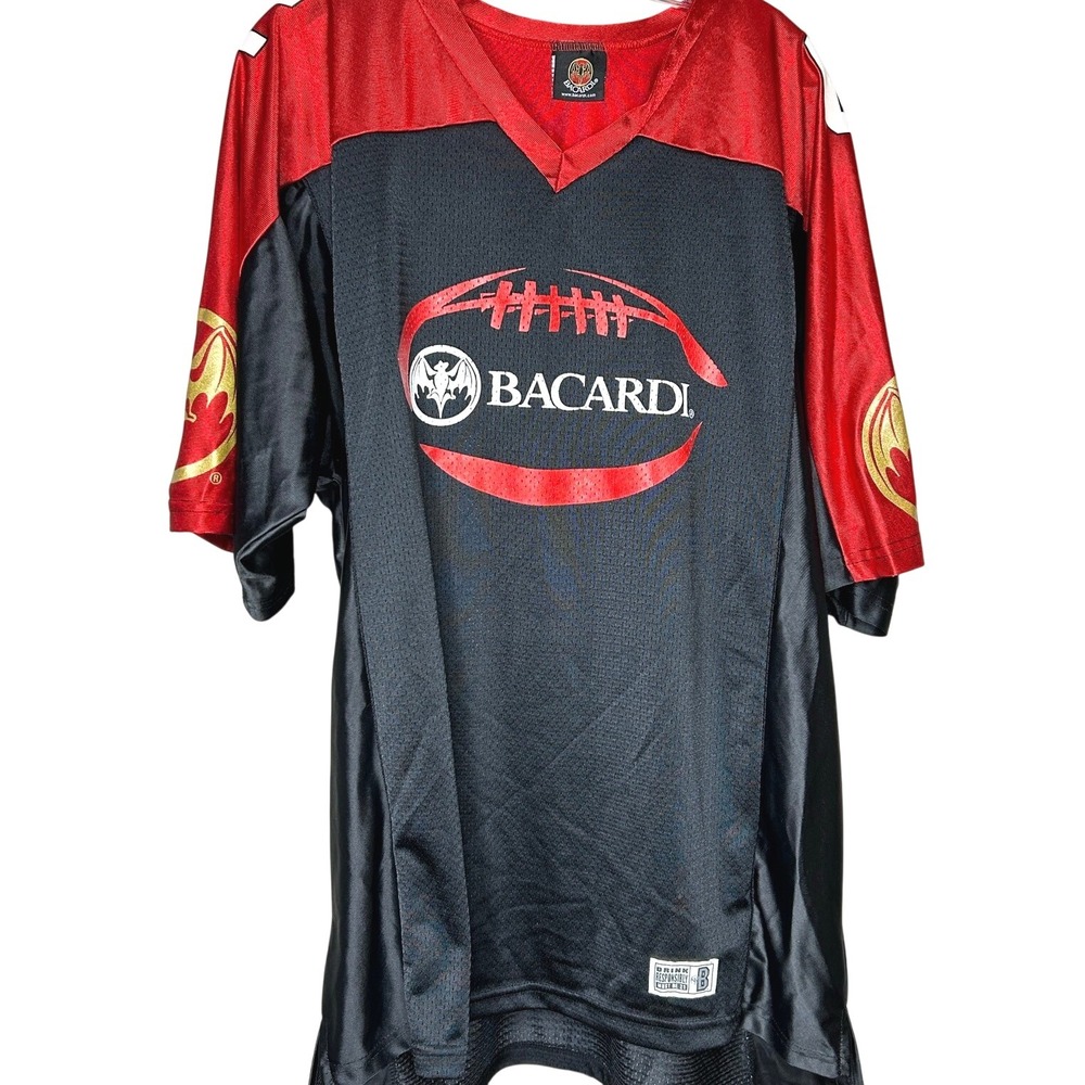 Bacardi 62 Jersey-Large- Rum Logo‎ Promo advertising football hockey soccer